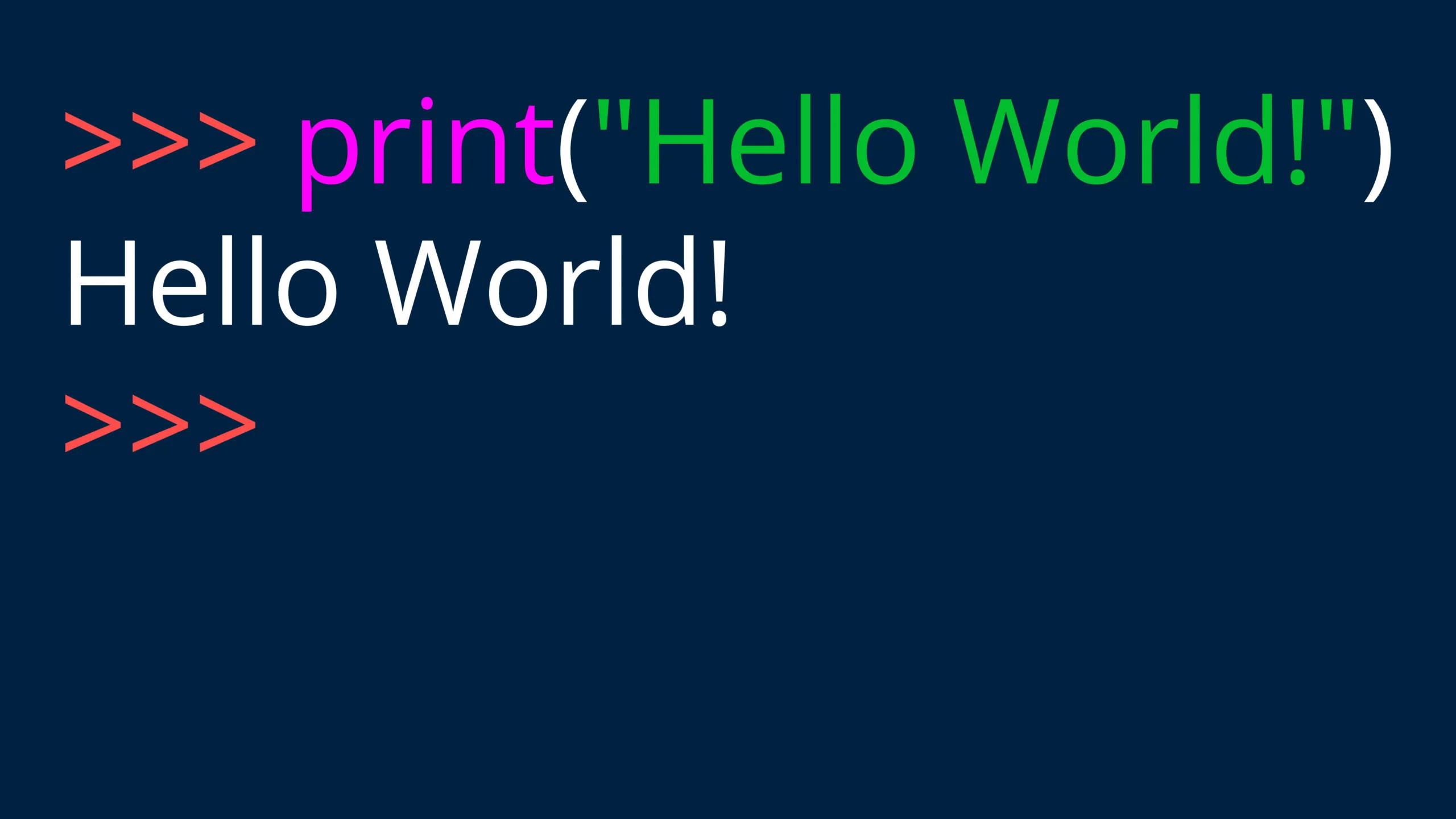 First Hello World example